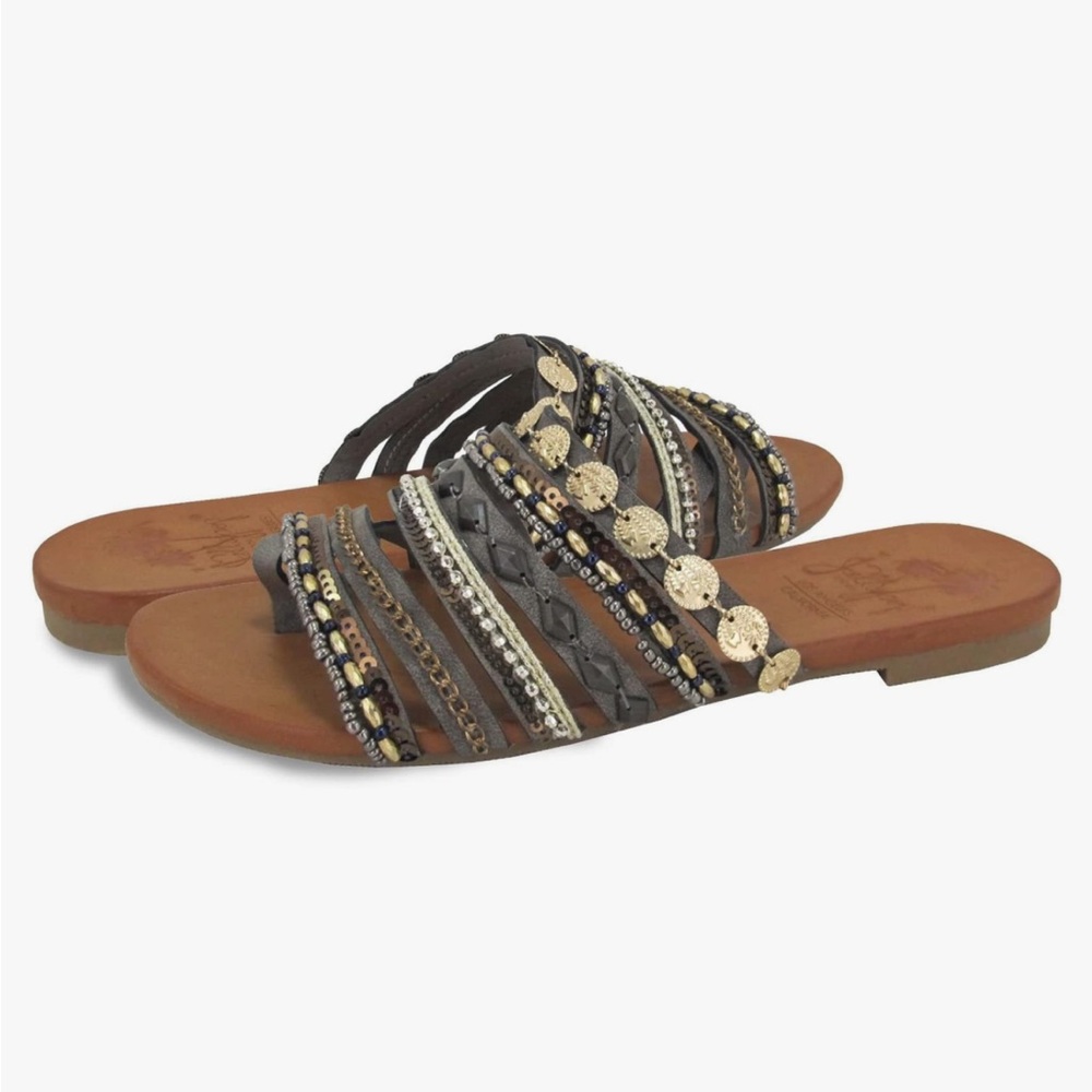 Jellypop Women's Lizzy Slide Sandal, Grey